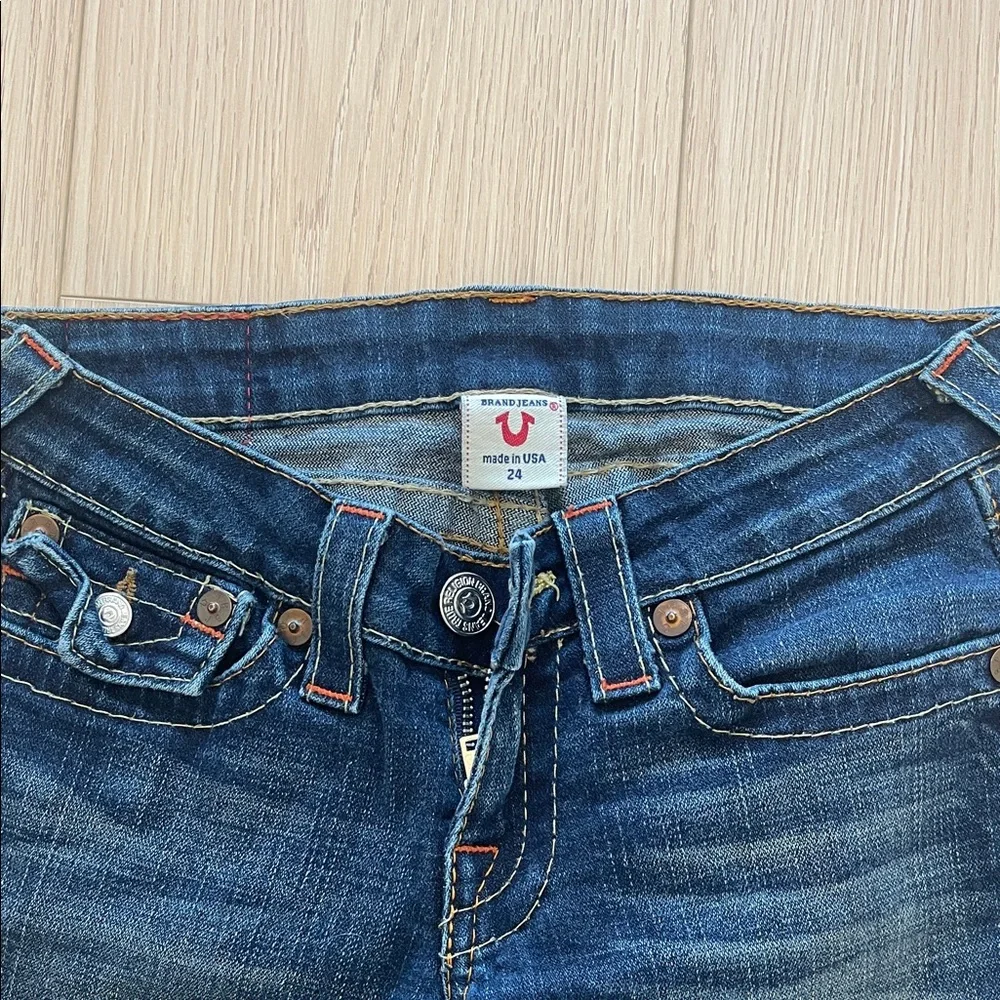True Religion Dark Blue Boot Cut Jeans - Picture 2 of 5